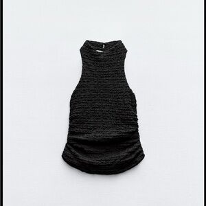 Zara Textured Black Tank Top